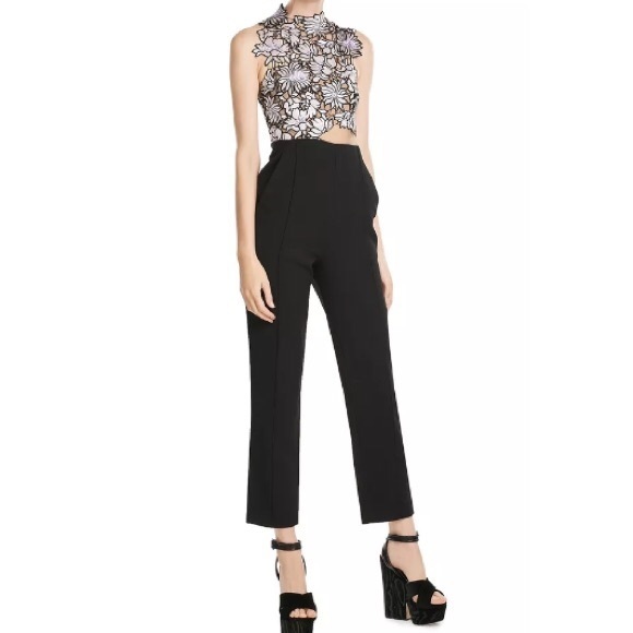 Self-Portrait Pants - Self-Portrait Lilac Lace Jumpsuit